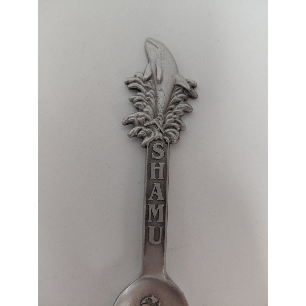 Vintage 1994 SeaWorld Shamu Pewter Souvenir Spoon Pewter Creations Orca Whale